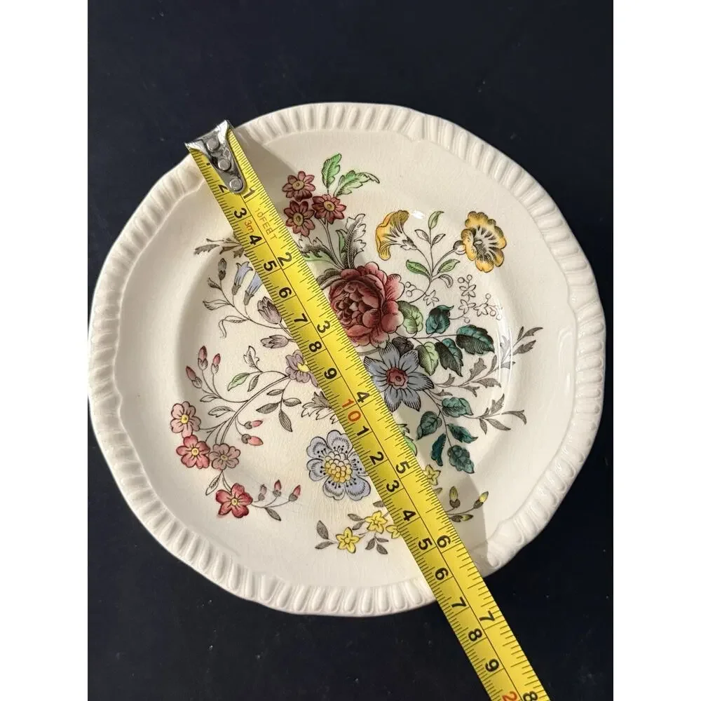 Spode England Marlborough Sprays Floral Rimmed Soup Bowl 8”